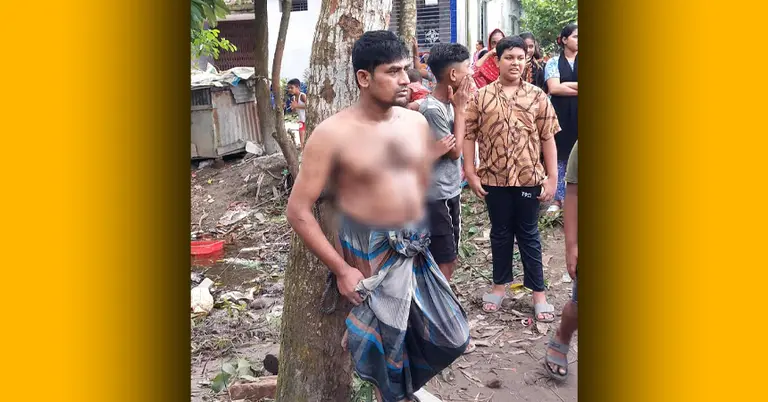 চোর সন্দেহে গাছের সঙ্গে বেঁধে যুবককে মারধর